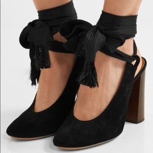 NWOT Chloe Harper Lace-Up Suede Heels - 37